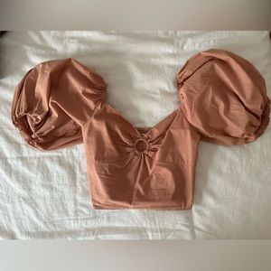 Abercrombie drama puff sleeve sweetheart top